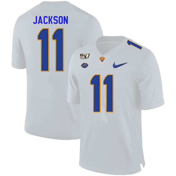 2019 Men #11 Dane Jackson Pitt Panthers College Football Jerseys Sale-White